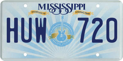 MS license plate HUW720