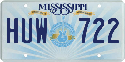 MS license plate HUW722