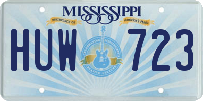 MS license plate HUW723