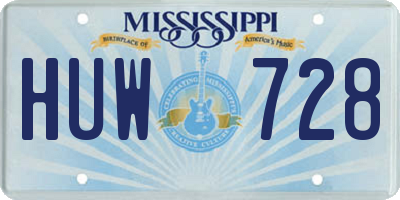 MS license plate HUW728
