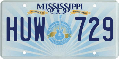 MS license plate HUW729