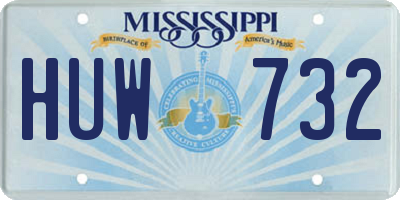 MS license plate HUW732