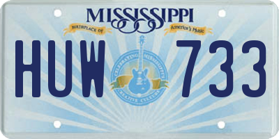 MS license plate HUW733