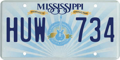 MS license plate HUW734