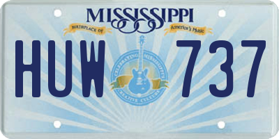 MS license plate HUW737