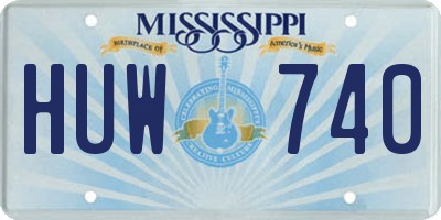 MS license plate HUW740