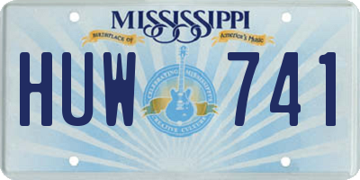 MS license plate HUW741