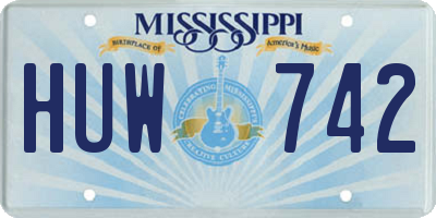 MS license plate HUW742
