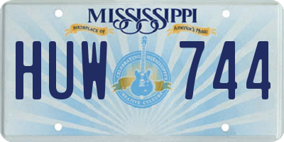 MS license plate HUW744