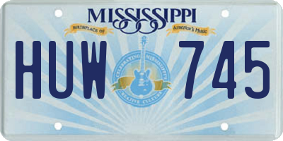 MS license plate HUW745