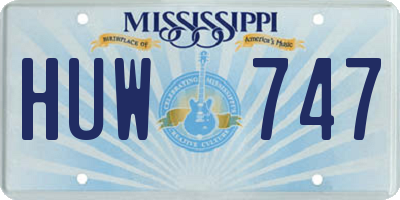 MS license plate HUW747