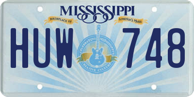 MS license plate HUW748