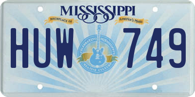 MS license plate HUW749