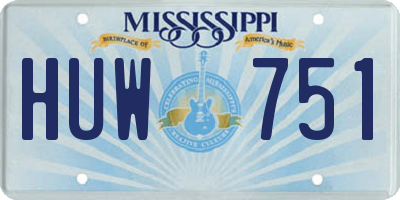 MS license plate HUW751