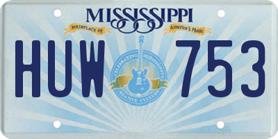 MS license plate HUW753