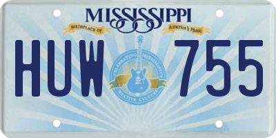 MS license plate HUW755