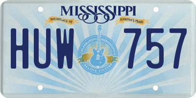 MS license plate HUW757