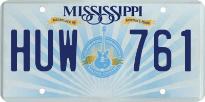 MS license plate HUW761