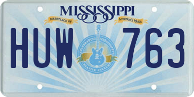 MS license plate HUW763