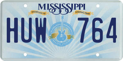 MS license plate HUW764