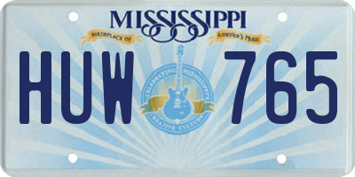 MS license plate HUW765