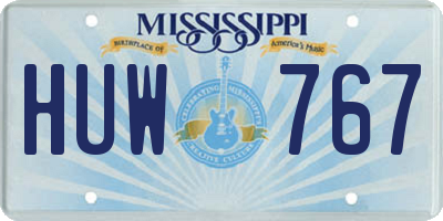 MS license plate HUW767