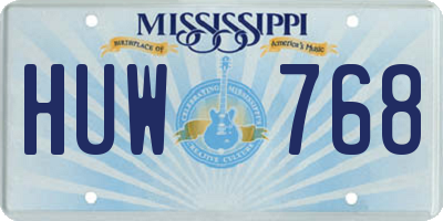MS license plate HUW768