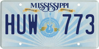 MS license plate HUW773