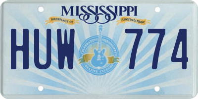 MS license plate HUW774