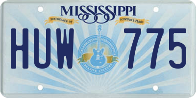 MS license plate HUW775
