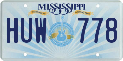 MS license plate HUW778