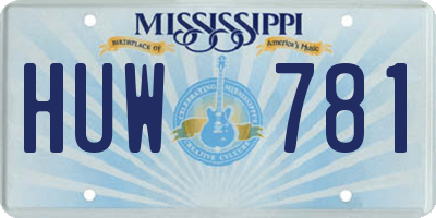 MS license plate HUW781