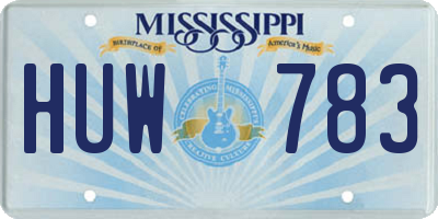 MS license plate HUW783