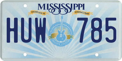 MS license plate HUW785