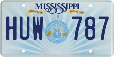 MS license plate HUW787