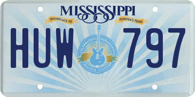 MS license plate HUW797