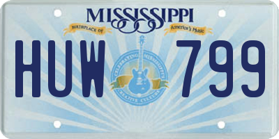 MS license plate HUW799