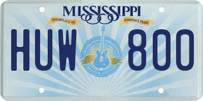 MS license plate HUW800