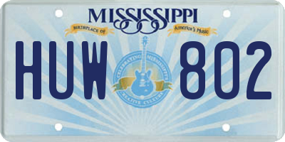 MS license plate HUW802