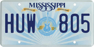MS license plate HUW805
