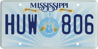MS license plate HUW806