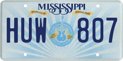 MS license plate HUW807