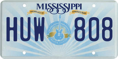 MS license plate HUW808