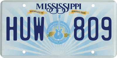 MS license plate HUW809