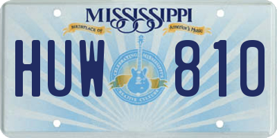 MS license plate HUW810