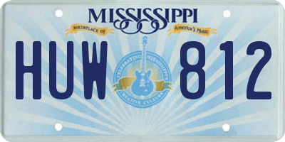 MS license plate HUW812