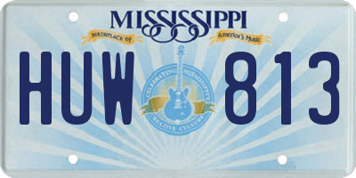 MS license plate HUW813