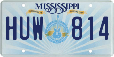 MS license plate HUW814
