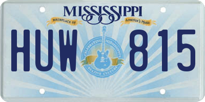 MS license plate HUW815