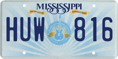MS license plate HUW816